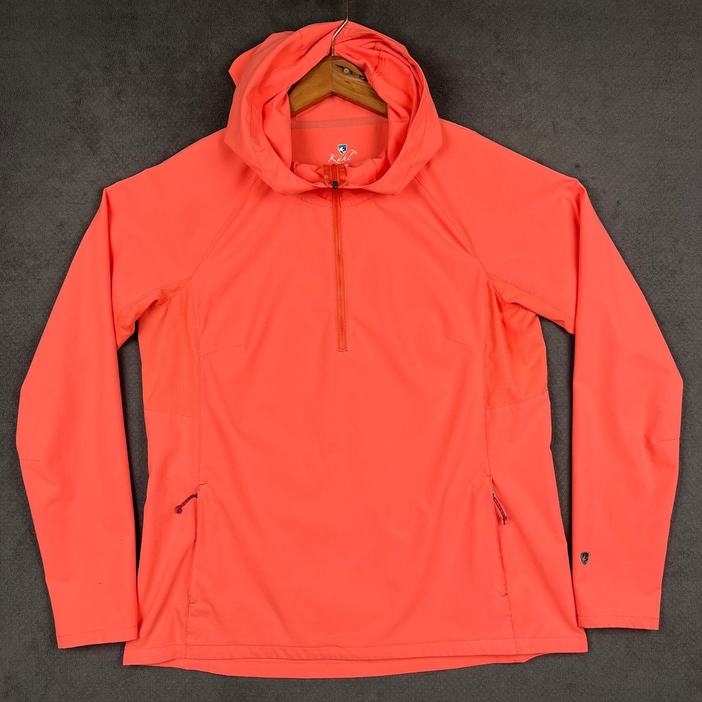 Kuhl Bandita 1/2 Zip Pullover Hoody Womens Large Papaya Performance Stretch 8453